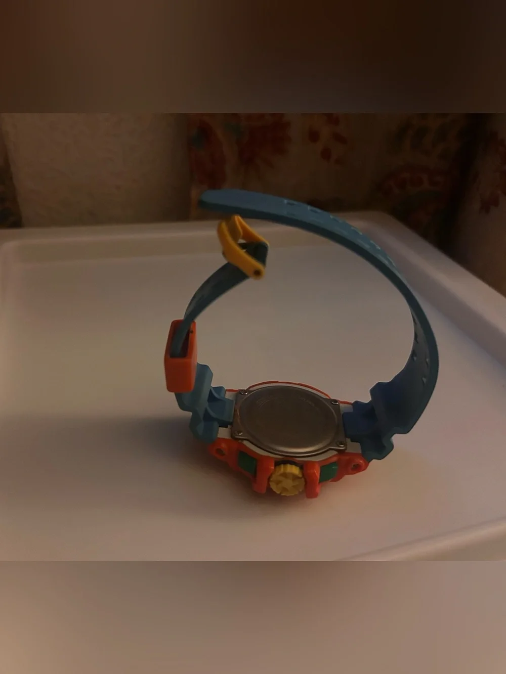 G-Shock Orange and Blue Sport Watch with Yellow Accents
